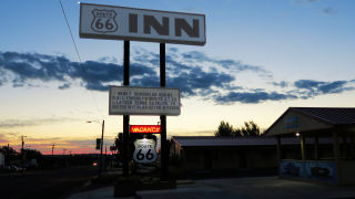 Dawn over motel, Shamrock